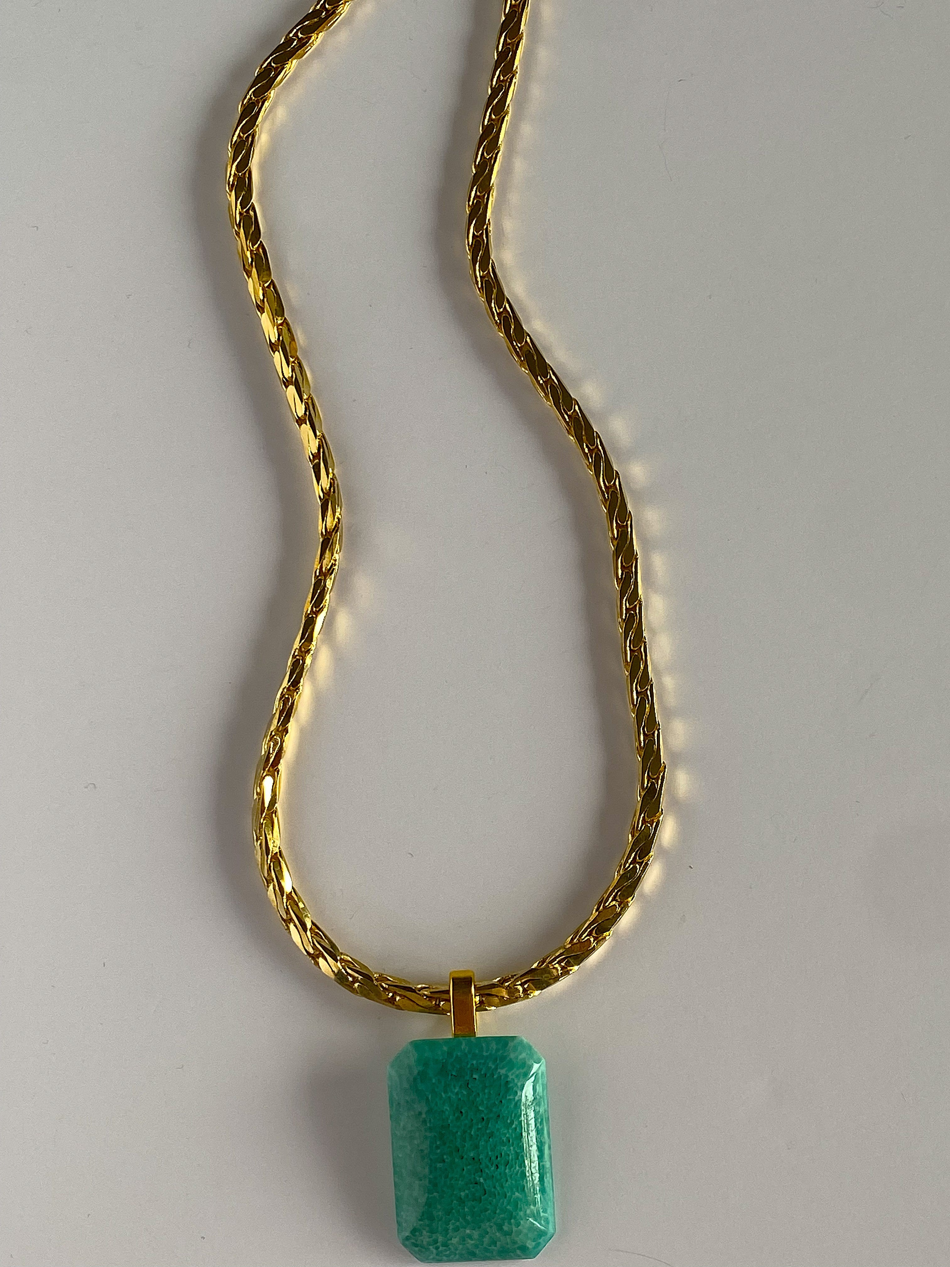 TRINA teal pendant necklace