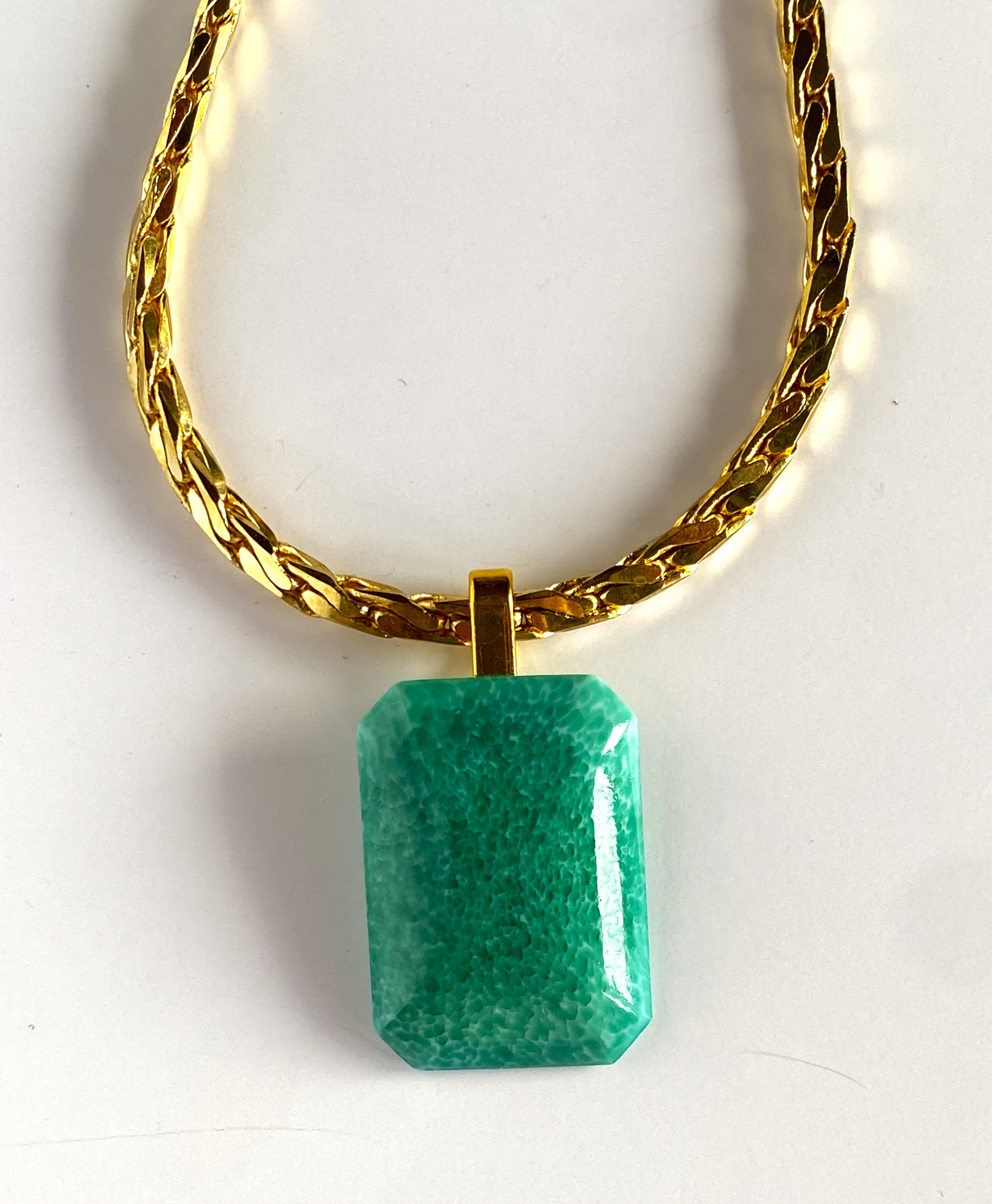 TRINA teal pendant necklace