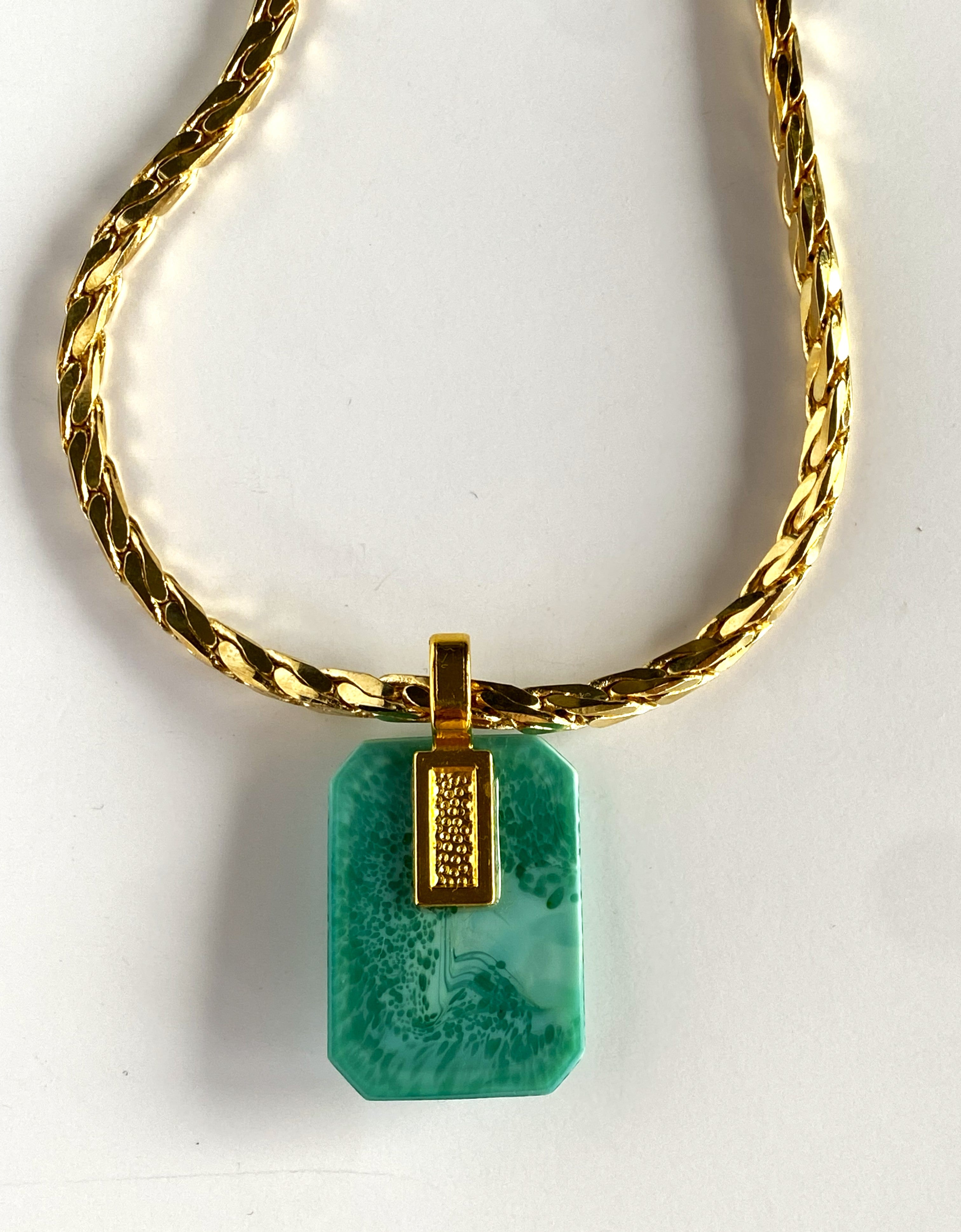 TRINA teal pendant necklace