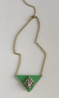 MARNIE Rhinestone and Seagreen Adjustable Necklace