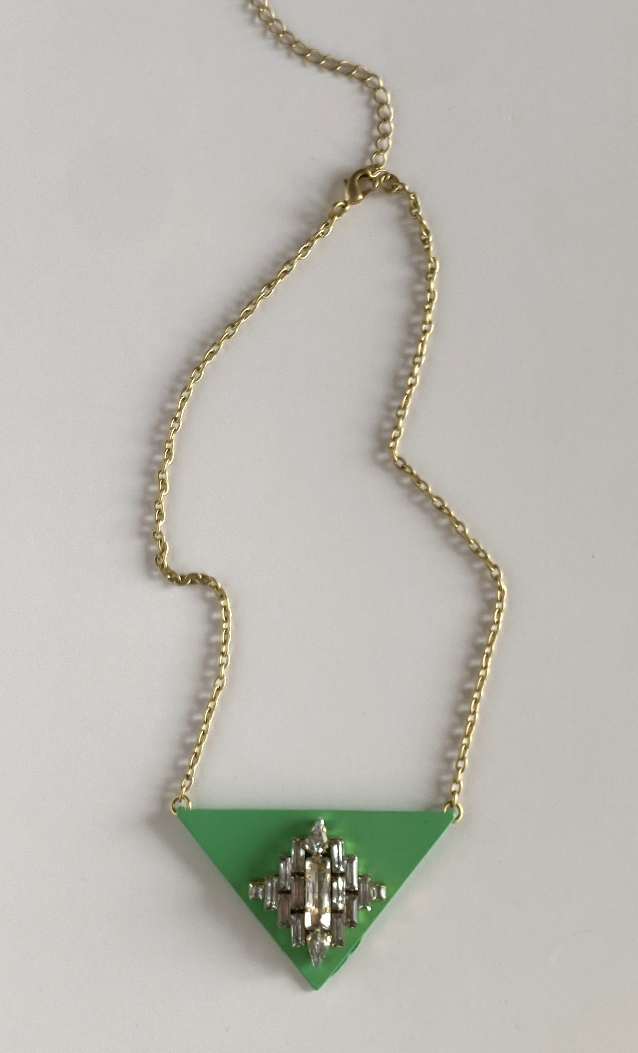 MARNIE Rhinestone and Seagreen Adjustable Necklace