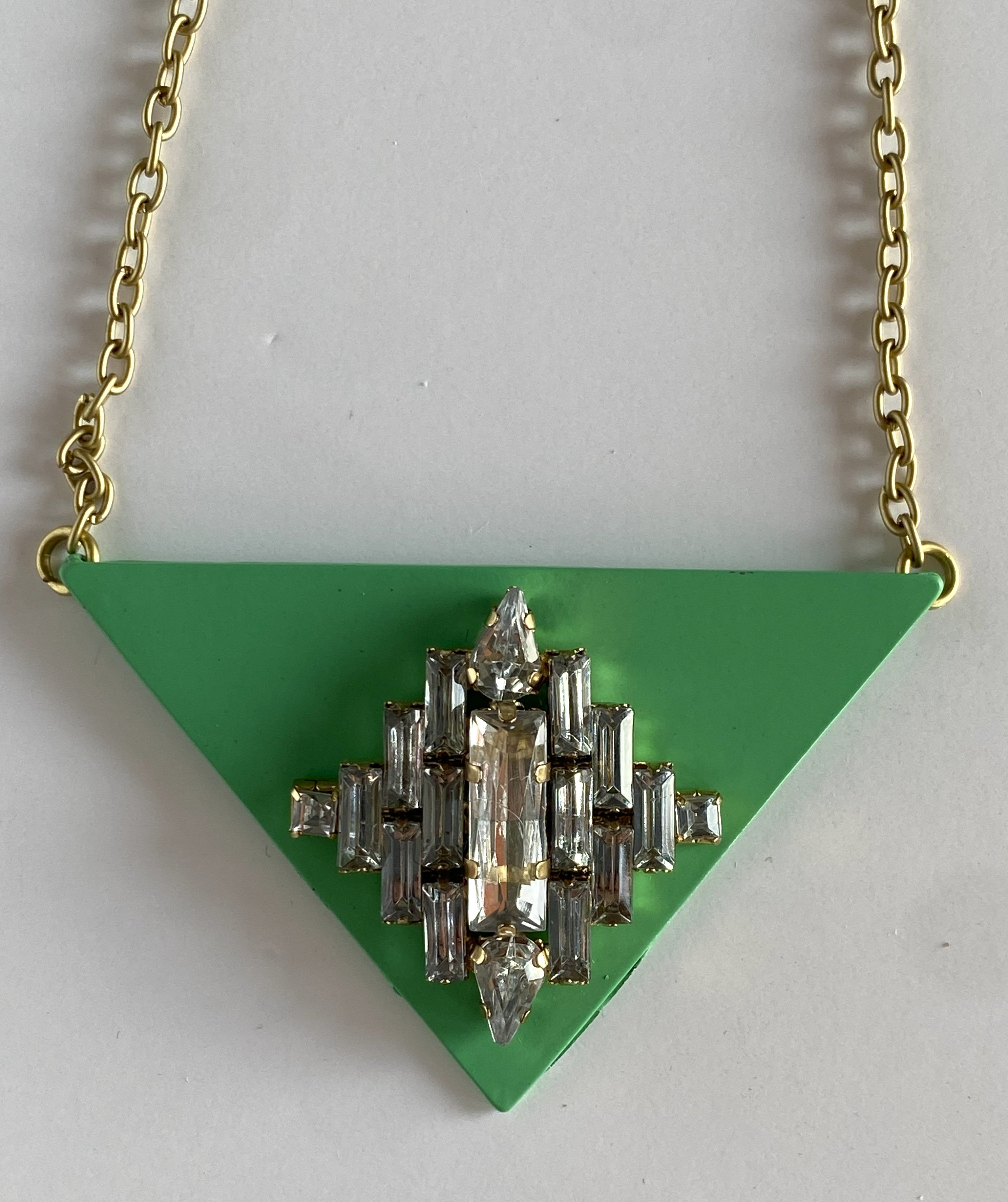 MARNIE Rhinestone and Seagreen Adjustable Necklace