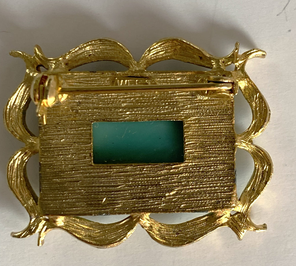 LEONA West Turquoise Floral Brooch