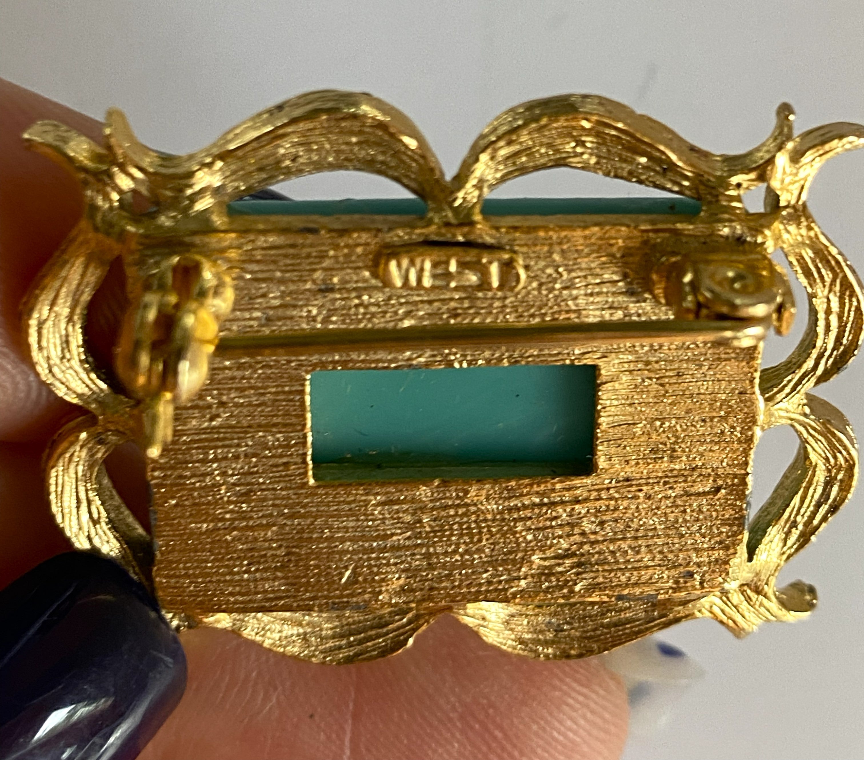 LEONA West Turquoise Floral Brooch