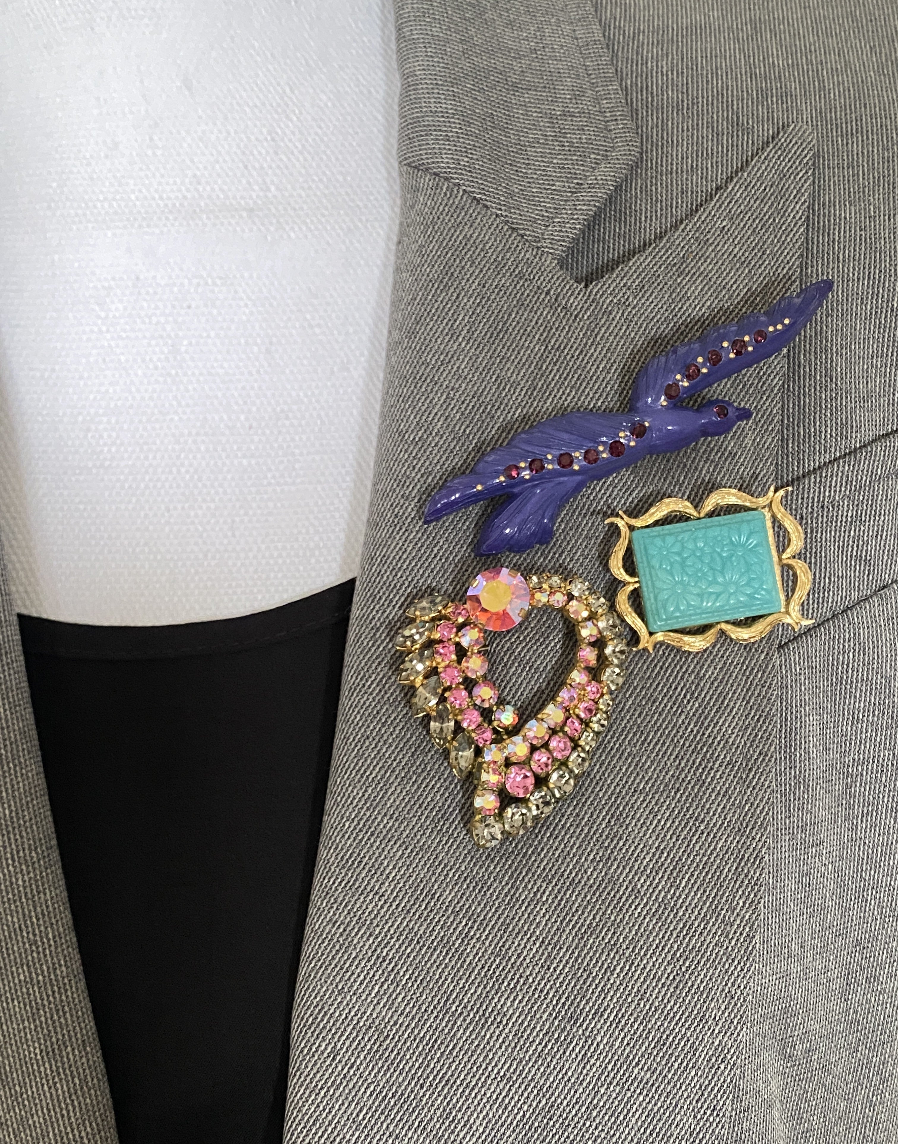 HAZEL Purple Bird Brooch
