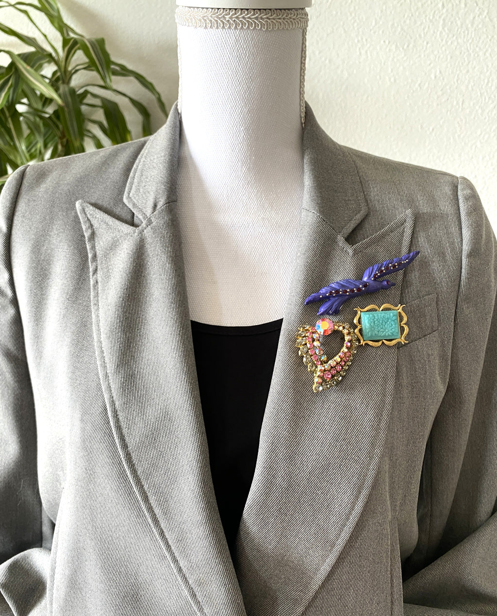 LEONA West Turquoise Floral Brooch